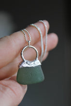 Load image into Gallery viewer, Silver Electroformed Seaglass Pendant