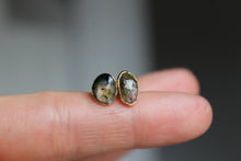 Load image into Gallery viewer, 14k Gold Electroformed Bicolored Tourmaline Studs