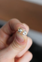 Load image into Gallery viewer, Water Cast 14k Gold Filled + Sterling Silver Opal Stud Earrings
