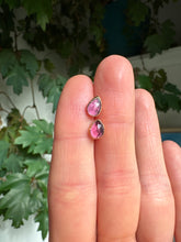 Load image into Gallery viewer, 14k Gold Electroformed Pink Rhodolite Studs