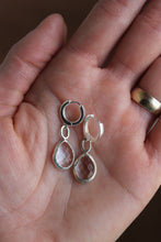 Load image into Gallery viewer, 14k Gold Electroformed Dangly Huggie Quartz Earrings