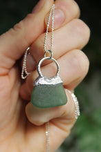 Load image into Gallery viewer, Silver Electroformed Seaglass Pendant