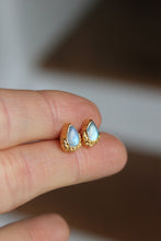 Load image into Gallery viewer, Electroformed 14k Gold Moonstone Stud Earrings