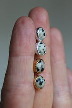 Load image into Gallery viewer, Silver and 14k Gold Electroformed Dalmatian Jasper Studs