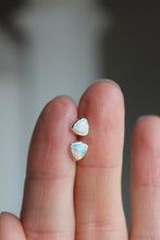 Load image into Gallery viewer, Silver Electroformed Fire Opal Stud Earrings | Tiny Opal Studs | Electroformed Fire Opal Earrings