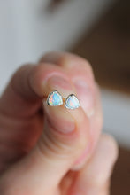Load image into Gallery viewer, Silver Electroformed Fire Opal Stud Earrings | Tiny Opal Studs | Electroformed Fire Opal Earrings