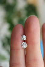 Load image into Gallery viewer, Water Cast 14k Gold Filled + Sterling Silver Opal Stud Earrings