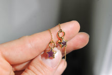 Load image into Gallery viewer, 14k Gold Electroformed Amethyst Star Threader Earrings