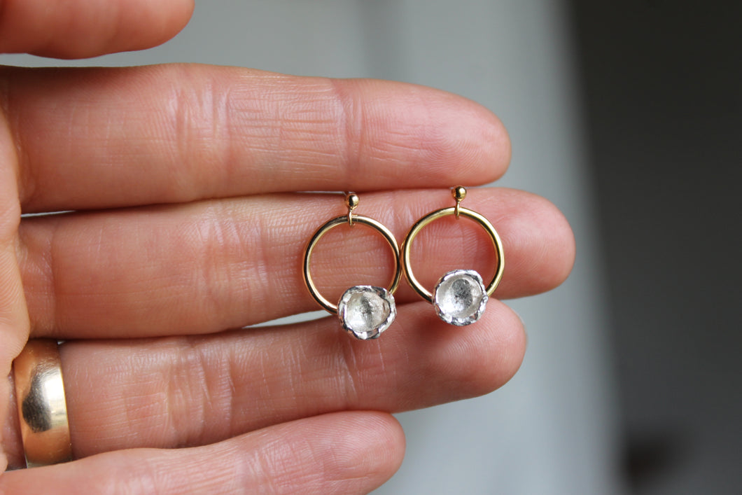 Gold Filled + Watercast Circle Studs