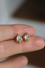 Load image into Gallery viewer, Electroformed 14k Gold Moonstone Stud Earrings
