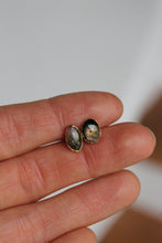 Load image into Gallery viewer, 14k Gold Electroformed Bicolored Tourmaline Studs
