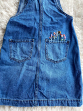 Load image into Gallery viewer, Hand Embroidered Denim Dress Girls size medium 🌸
