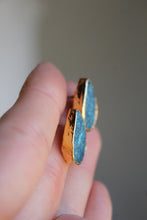 Load image into Gallery viewer, 14k Gold Electroformed Turquoise Teardrop Stud Earrings
