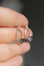 Load image into Gallery viewer, Silver Electroformed Herkimer Quartz Circle Studs
