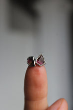 Load image into Gallery viewer, Silver Electroformed Watermelon Tourmaline Studs
