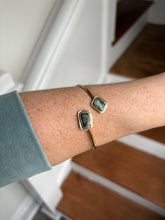 Load image into Gallery viewer, Turquoise Brass + Sterling Silver Bracelet
