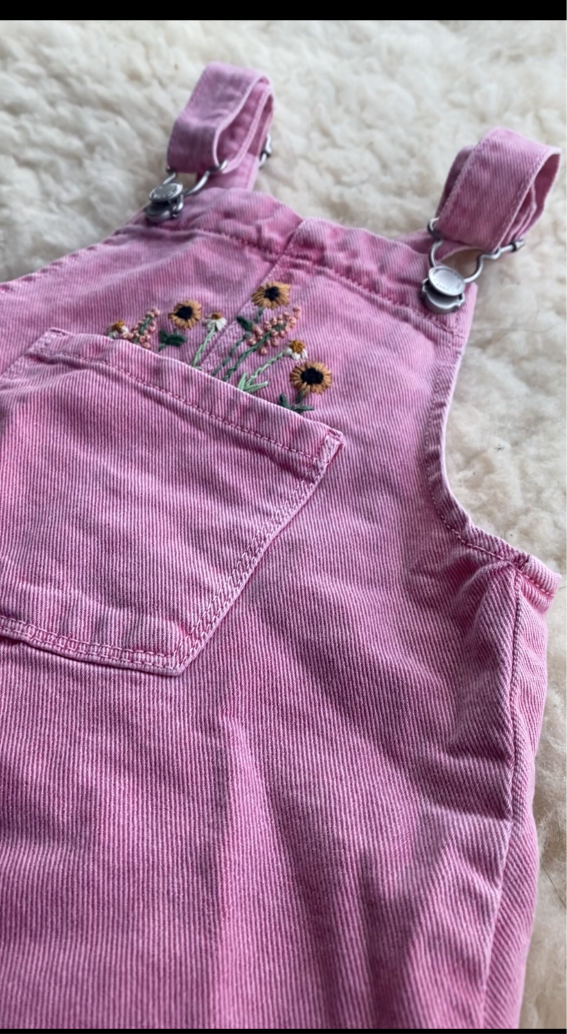Hand Embroidered Baby Overall Dress 🌸 18-24m