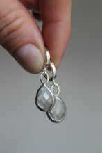 Load image into Gallery viewer, 14k Gold Electroformed Dangly Huggie Quartz Earrings
