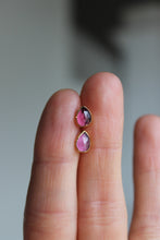 Load image into Gallery viewer, 14k Gold Electroformed Pink Rhodolite Studs
