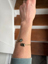 Load image into Gallery viewer, Turquoise Brass + Sterling Silver Bracelet
