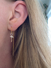 Load image into Gallery viewer, Water Cast Sterling Silver + 14k Gold Fill Mushie Threader Earrings

