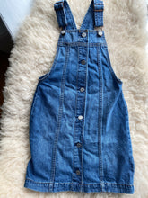 Load image into Gallery viewer, Hand Embroidered Denim Dress Girls size medium 🌸
