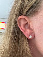 Load image into Gallery viewer, Water Cast 14k Gold Filled + Sterling Silver Opal Stud Earrings
