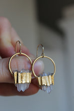 Load image into Gallery viewer, 14K Gold Electroformed Multi Quartz Earrings
