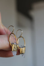 Load image into Gallery viewer, 14K Gold Electroformed Multi Quartz Earrings
