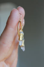 Load image into Gallery viewer, 14K Gold Electroformed Multi Quartz Earrings
