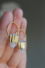 Load image into Gallery viewer, 14K Gold Electroformed Multi Quartz Earrings
