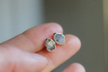 Load image into Gallery viewer, Silver Electroformed Herkimer Diamond Studs
