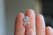 Load image into Gallery viewer, Silver Electroformed Herkimer Diamond Studs
