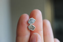 Load image into Gallery viewer, Silver Electroformed Herkimer Diamond Studs
