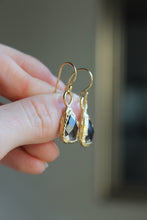 Load image into Gallery viewer, 14k Gold Electroformed Dangly Smoky Quartz Earrings
