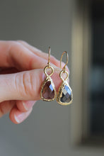 Load image into Gallery viewer, 14k Gold Electroformed Dangly Smoky Quartz Earrings
