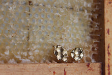 Load image into Gallery viewer, 14k Gold Electroformed Honeycomb Stud Earrings
