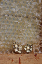 Load image into Gallery viewer, 14k Gold Electroformed Honeycomb Stud Earrings
