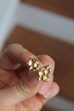 Load image into Gallery viewer, 14k Gold Electroformed Honeycomb Stud Earrings
