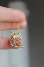 Load image into Gallery viewer, 14k Gold Electroformed Multifaceted Moon Threader Earrings
