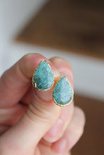 Load image into Gallery viewer, 14k Gold Electroformed Turquoise Teardrop Stud Earrings
