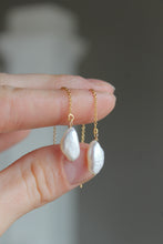 Load image into Gallery viewer, 14k Gold Fill + Pearl Threader Earrings
