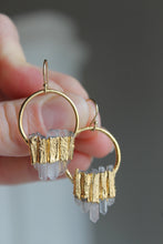 Load image into Gallery viewer, 14K Gold Electroformed Multi Quartz Earrings
