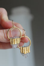 Load image into Gallery viewer, 14K Gold Electroformed Multi Quartz Earrings
