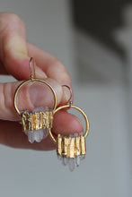 Load image into Gallery viewer, 14K Gold Electroformed Multi Quartz Earrings
