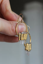 Load image into Gallery viewer, 14K Gold Electroformed Multi Quartz Earrings
