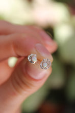 Load image into Gallery viewer, Water Cast 14k Gold Filled + Sterling Silver Opal Stud Earrings
