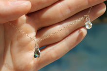 Load image into Gallery viewer, Water Cast 14k Gold Filled + Sterling Silver Multi Droplet Opal Necklace
