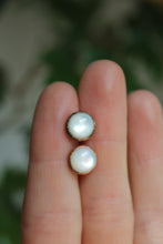 Load image into Gallery viewer, Copper Electroformed Mother of Pearl Stud Earrings
