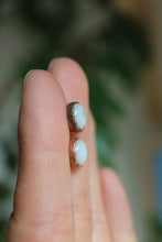 Load image into Gallery viewer, Copper Electroformed Mother of Pearl Stud Earrings
